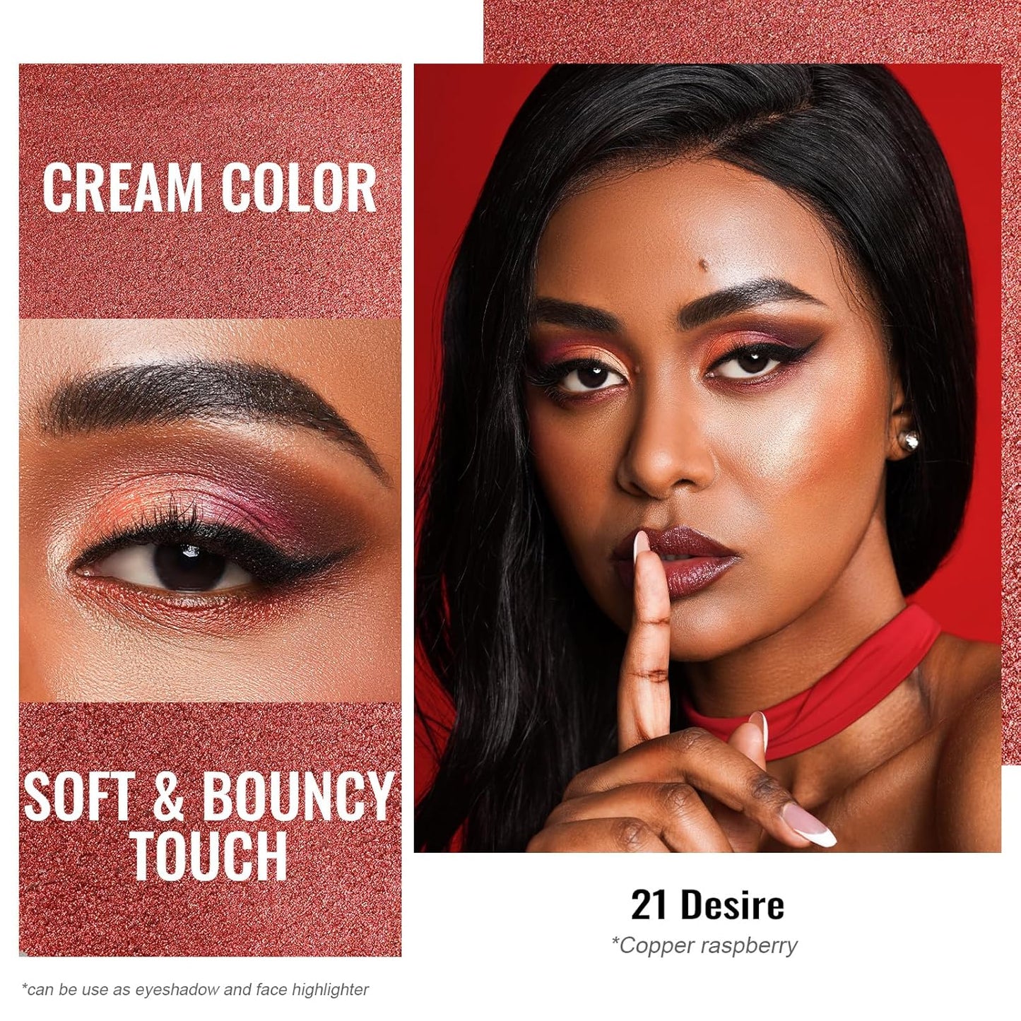 Oulac Cream Eyeshadow-Sombra de Ojos Highly Pigmented Natural Eyeshadow Waterproof&Long Lasting with Moisturizing Formula, Shimmer Glitter Eye Makeup Large Capacity. 6g.(21)