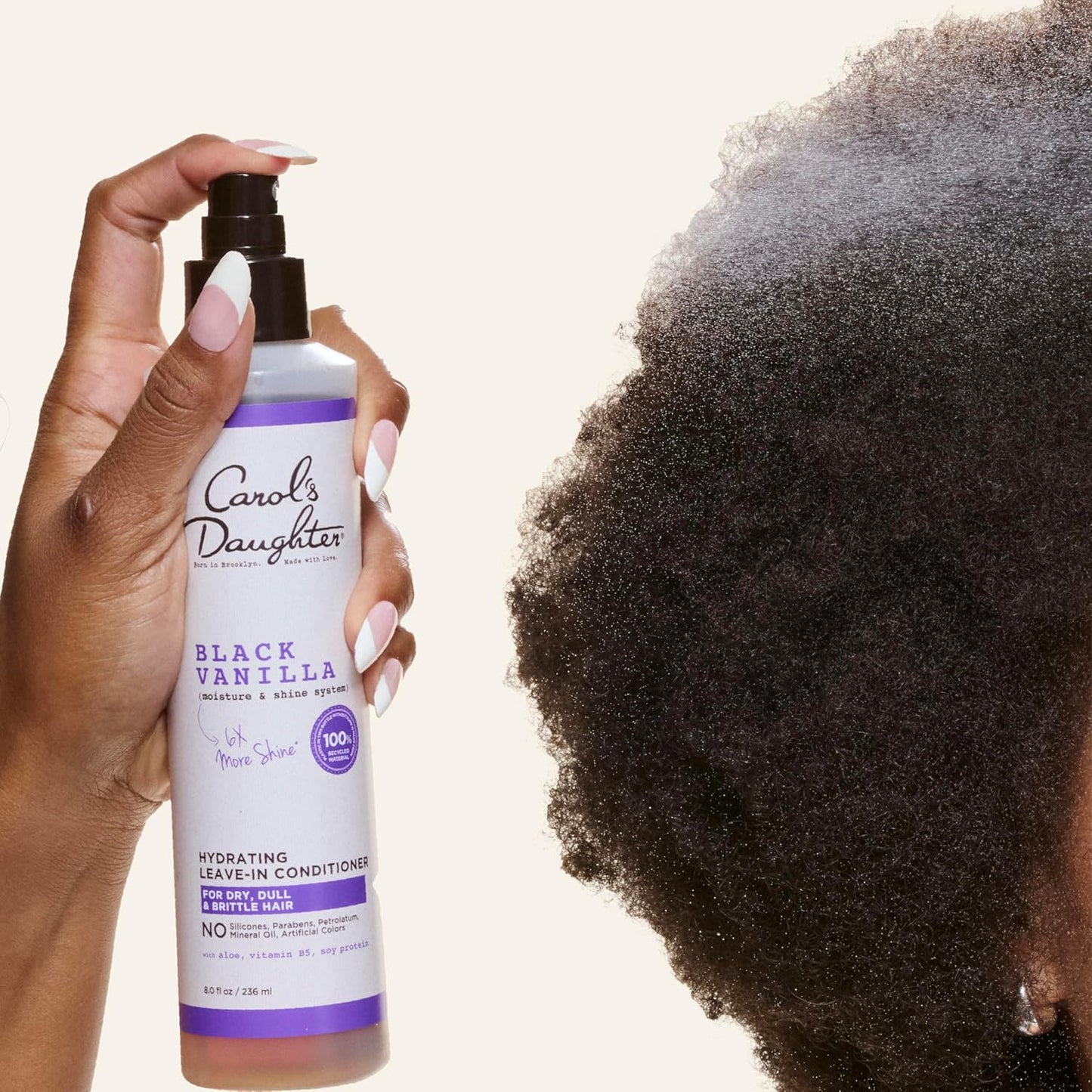 Carol's Daughter Black Vanilla Leave In Conditioner for Curly, Wavy or Natural Hair, Moisturizing Hair Care for Dry, Dull or Brittle Split Ends, 8 Fl Oz