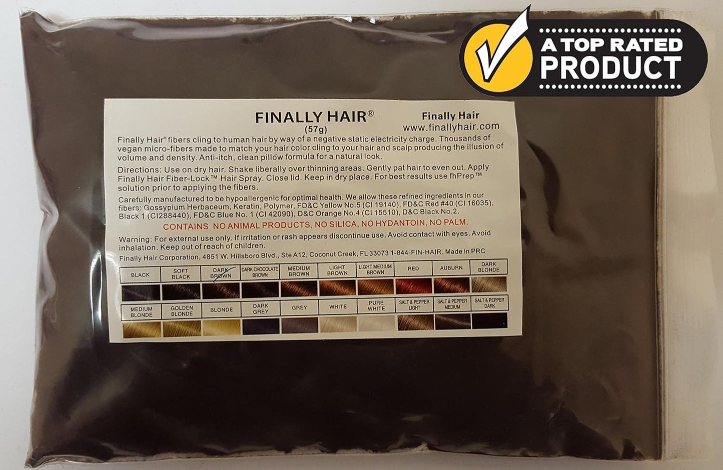 Hair Building Fibers - Dark Brown 50 Gram Refill for Existing Bottle. Hair Filler for Darkest Brown (No Red Hue)
