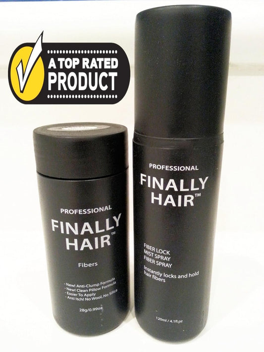 Hair Building Fibers White (Pure White) 28g Bottle of Finally Hair Loss Concealer Fibers and Finally Hair 120ml 4.1 Oz. Bottle of Fiber Lock Hair Building Fiber Spray (Pure White (Snow White))