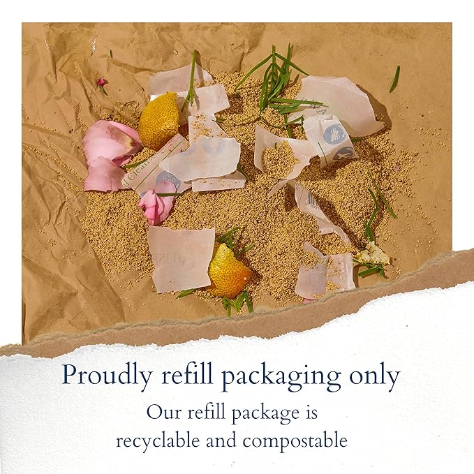 Daily 3 in 1 Facial Cleanser, Exfoliator and Wash-off Mask, Vegan, Cruelty Free, Plastic Free, Travel Friendly, 1 Month Supply Refill (60 Tablets) (Calming)