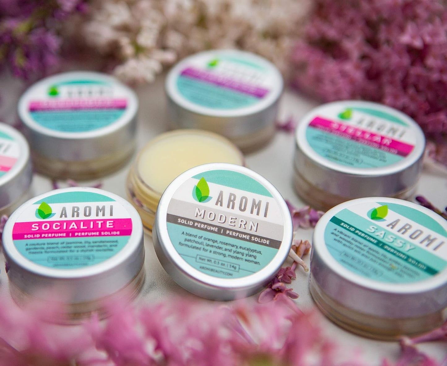 Aromi Modern Solid Perfume | Earthy Fragrance, Rosemary, Eucalyptus, & Ylang Ylang Scent, Vegan, Cruelty-free, Travel, Wax, Women’s Gift, Handmade (Modern)