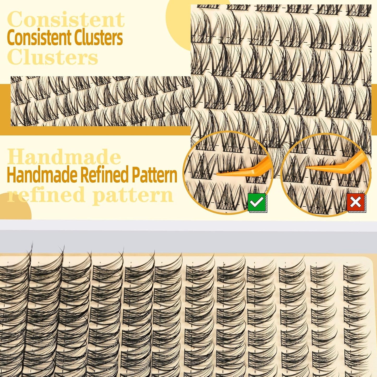 Eyelash Clusters 10-18mm Wispy Eyelash Clusters D Curl DIY Lash Extension Natural Lash Clusters Individual Lashes (LF02 Lashes Only)