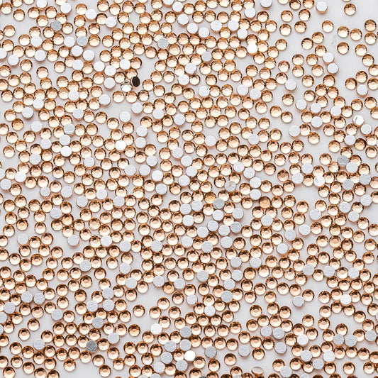 3000Pcs Champagne Crystal Rhinestones,Glass Flatback Rhinestones Mini Gemstones for Nail Face Makeup Art Crafts Clothes Decoration -(SS8,2.4mm,Champagne)