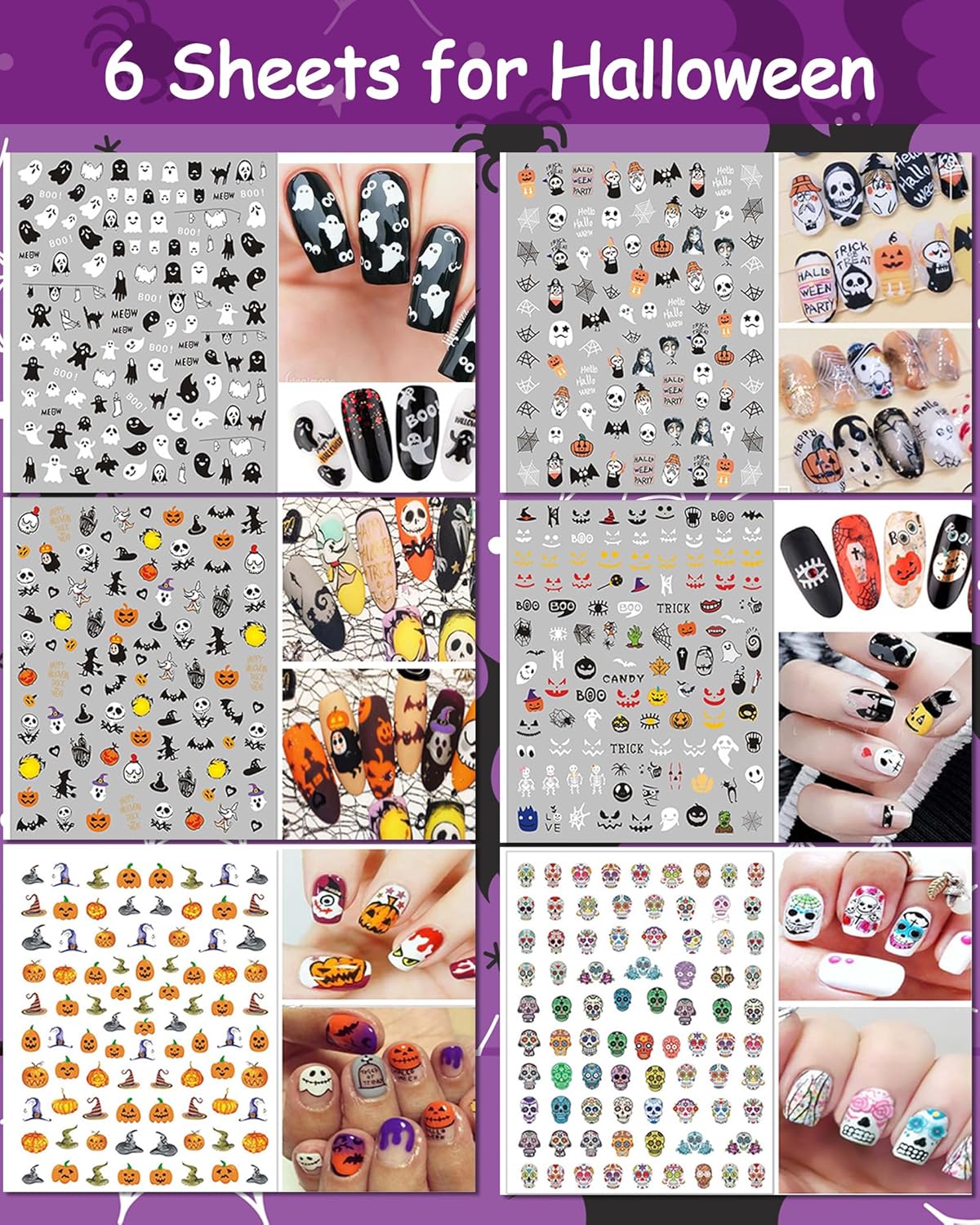TailaiMei 30 Sheet All Holidays Nail Art Stickers, Christmas Mixed Seasons Variety Pack for Valentine's Day Halloween Fall Nail Decals, Self-Adhesive Year-Round Thanksgiving Nail Decorations