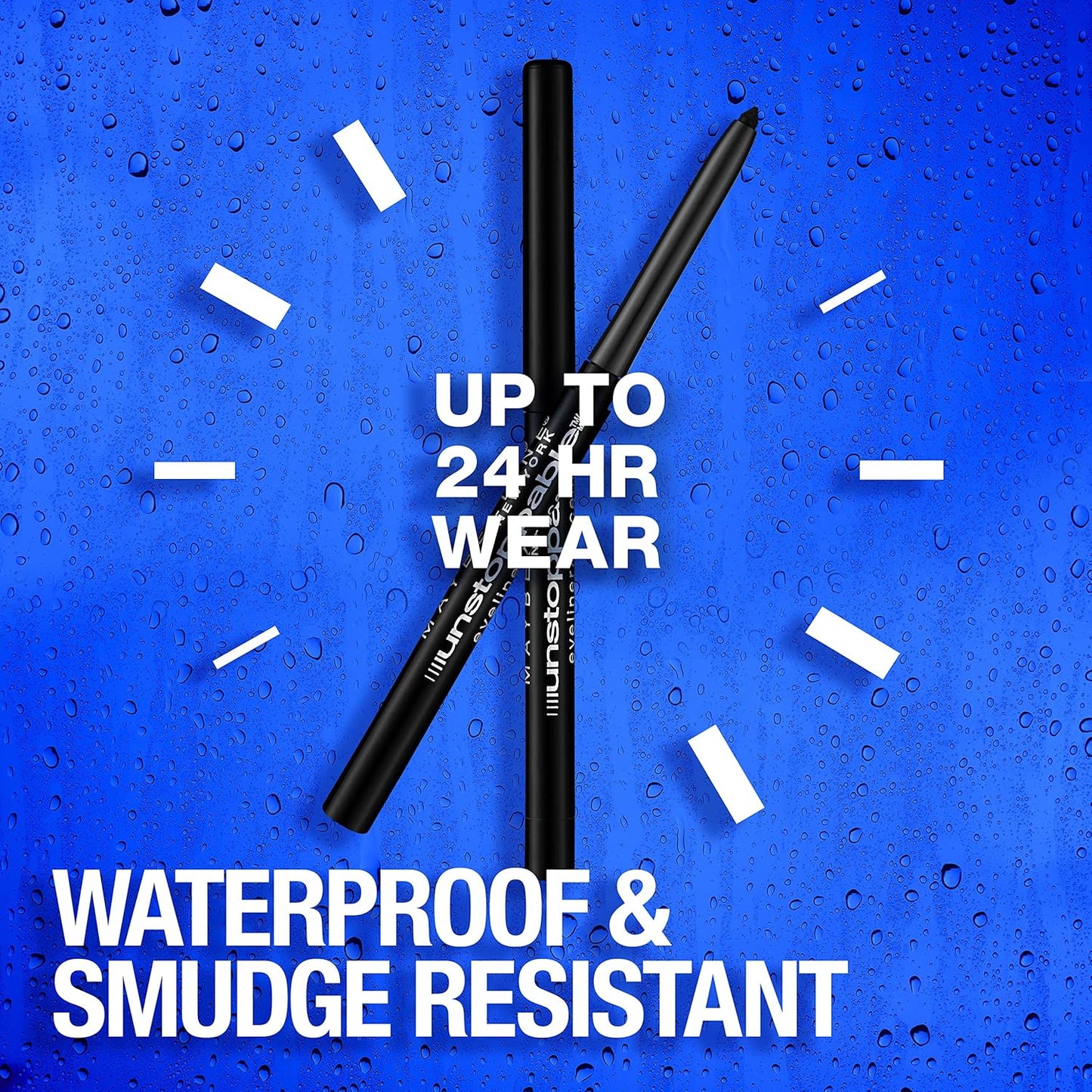 Maybelline Unstoppable Waterproof Mechanical Blue Eyeliner Pencil, Easy to Apply, Smooth Glide, Up to 24 Hour Wear, Sapphire